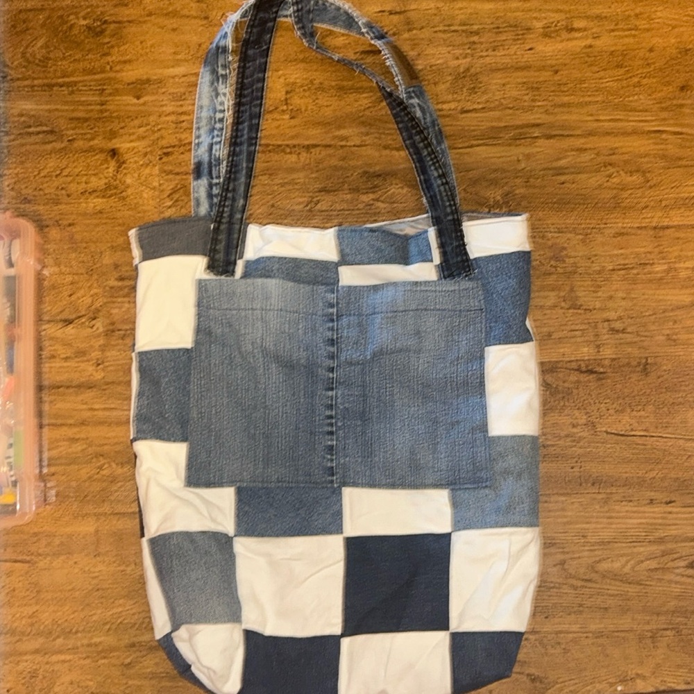 Large Denim Patchwork Tote